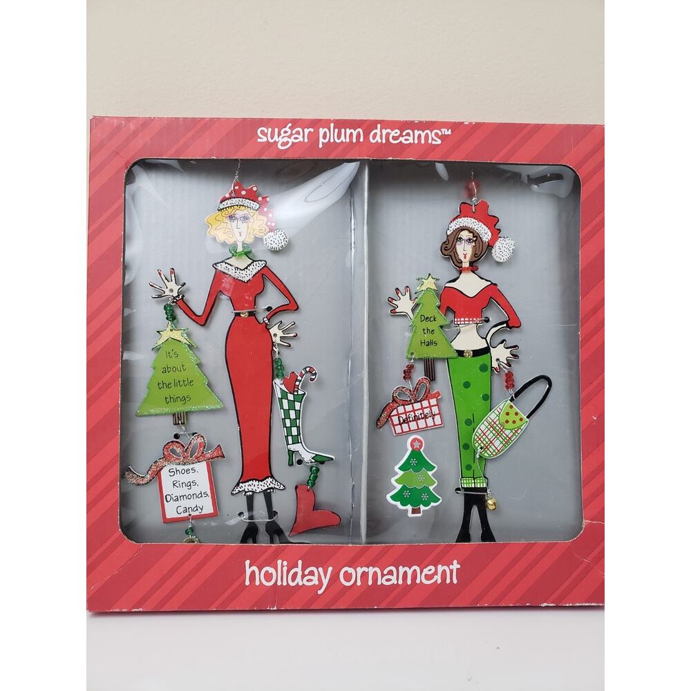 Sunset Vista Designs 2 Sugar Plum Dreams Metal Ornament Shopping Girlfriend